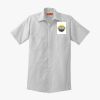 Short Sleeve Striped Industrial Work Shirt Thumbnail