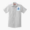 Short Sleeve Striped Industrial Work Shirt Thumbnail