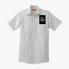 Short Sleeve Striped Industrial Work Shirt Thumbnail