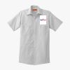 Short Sleeve Striped Industrial Work Shirt Thumbnail