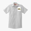 Short Sleeve Striped Industrial Work Shirt Thumbnail