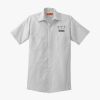 Short Sleeve Striped Industrial Work Shirt Thumbnail