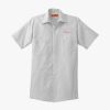 Short Sleeve Striped Industrial Work Shirt Thumbnail