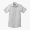 Short Sleeve Striped Industrial Work Shirt Thumbnail